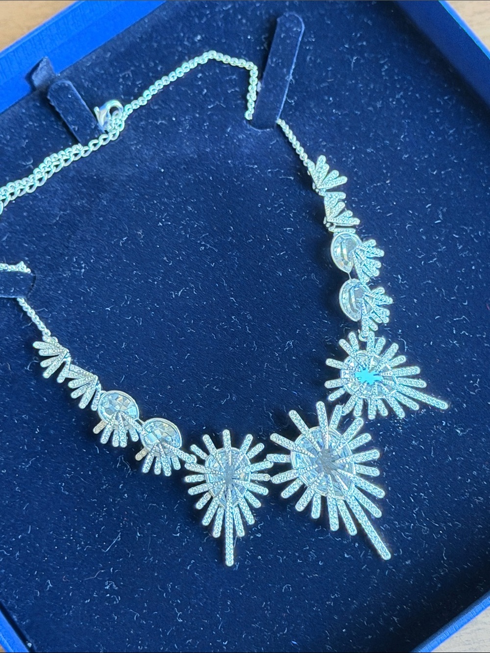 Swarovski Gold Starburst Crystal Statement Necklace - Picture 10 of 14
